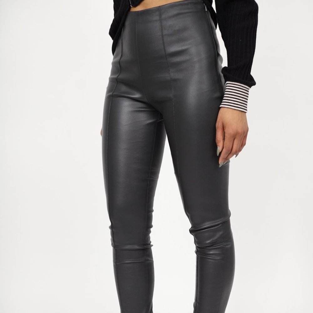 The Row Lamb Skin Black Leather Pants